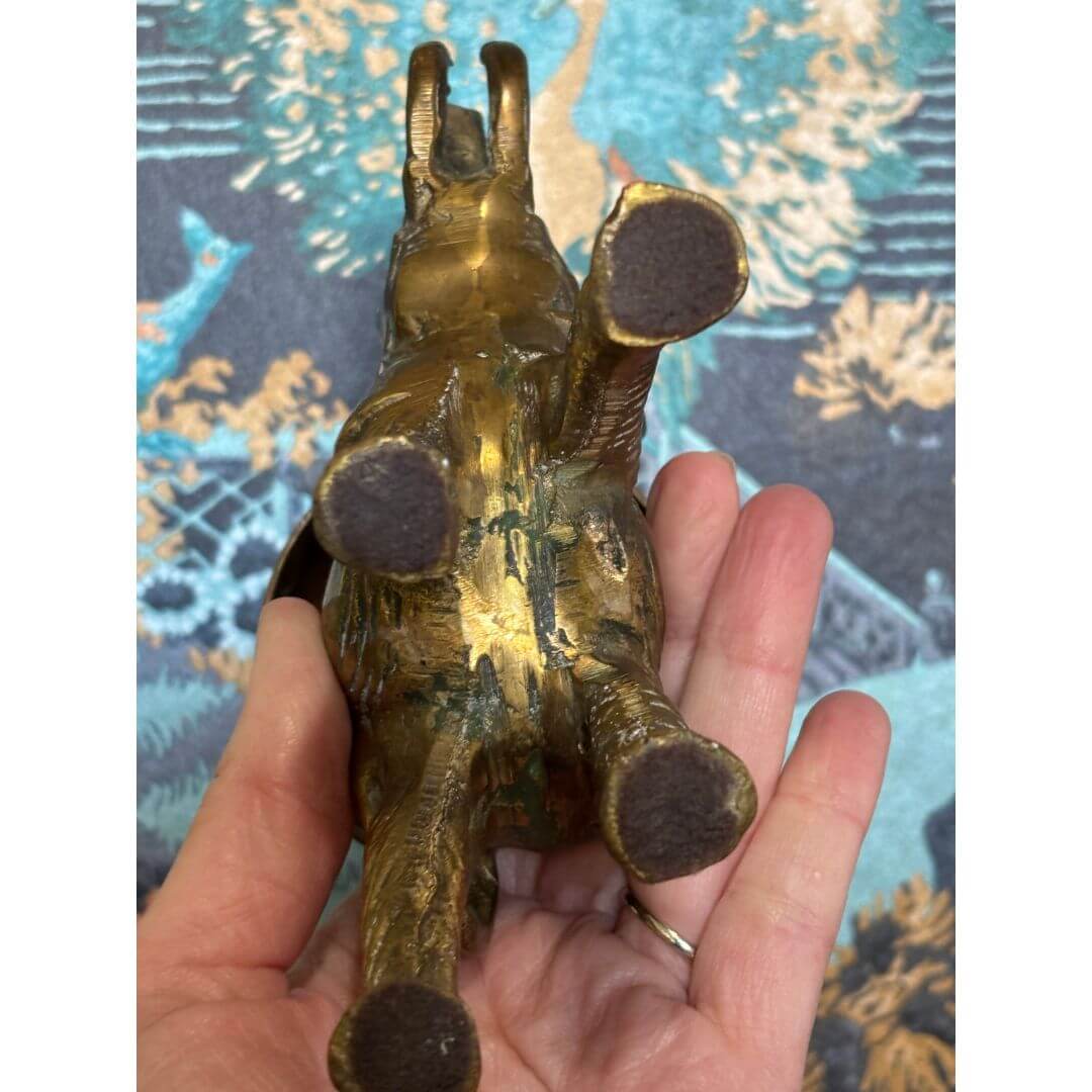 Vintage Brass Hotel Desk Charming Elephant Bell - Image 4