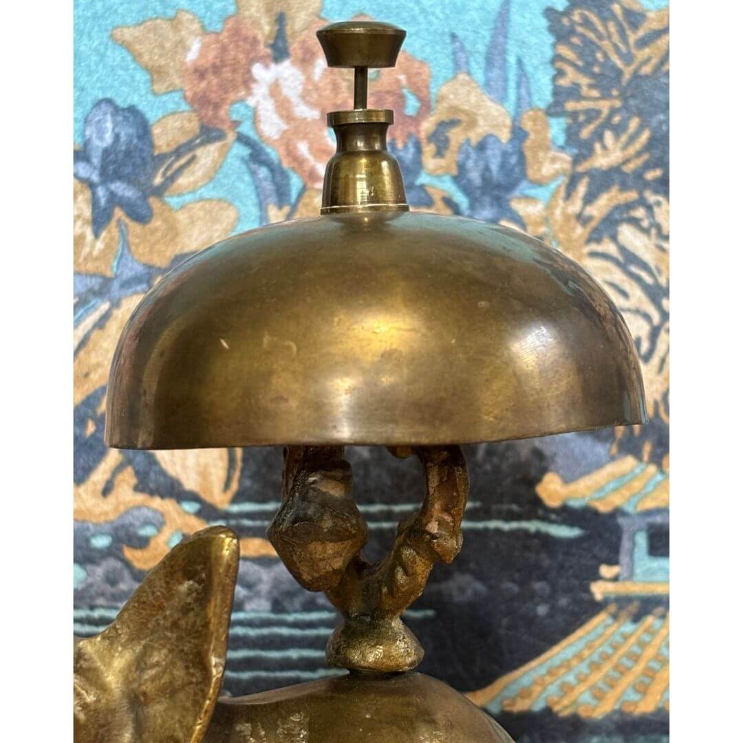 Vintage Brass Hotel Desk Charming Elephant Bell - Image 6
