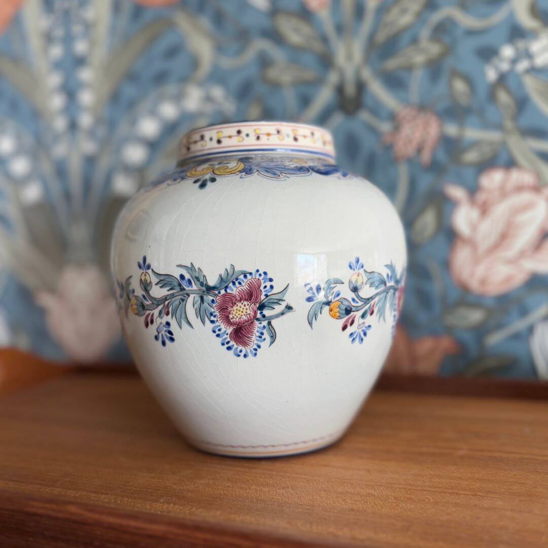 Vintage Porcelain Portuguese Floral Ginger Jar - Image 6