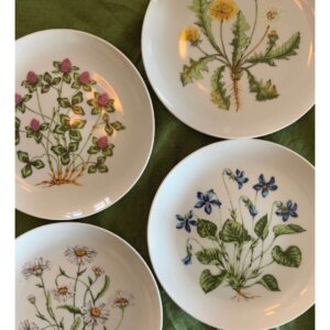 Darling Garden Flower Salad Plates Set of Four