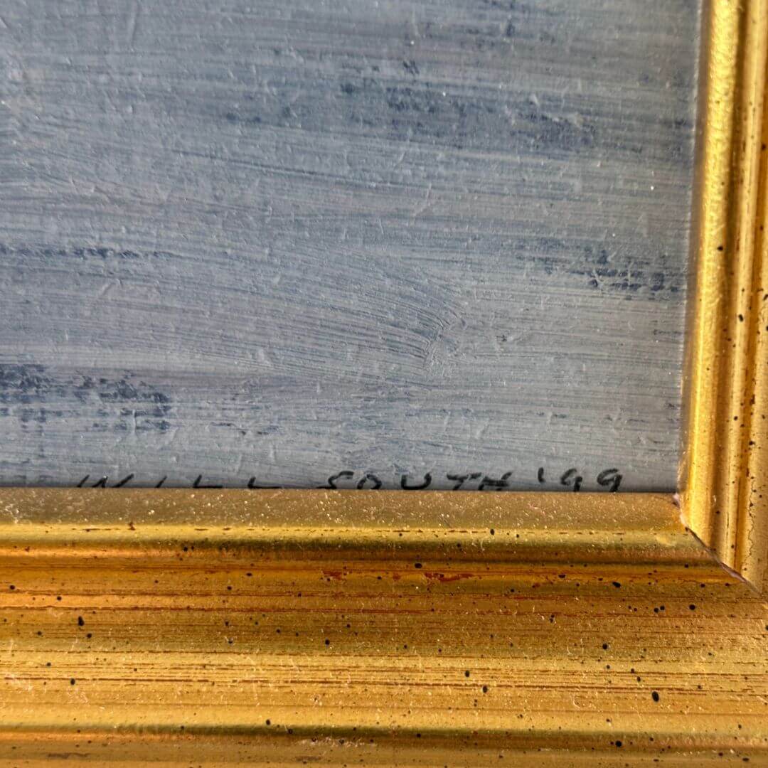 Gray & Silver Roses Signed Oil Painting - Image 4
