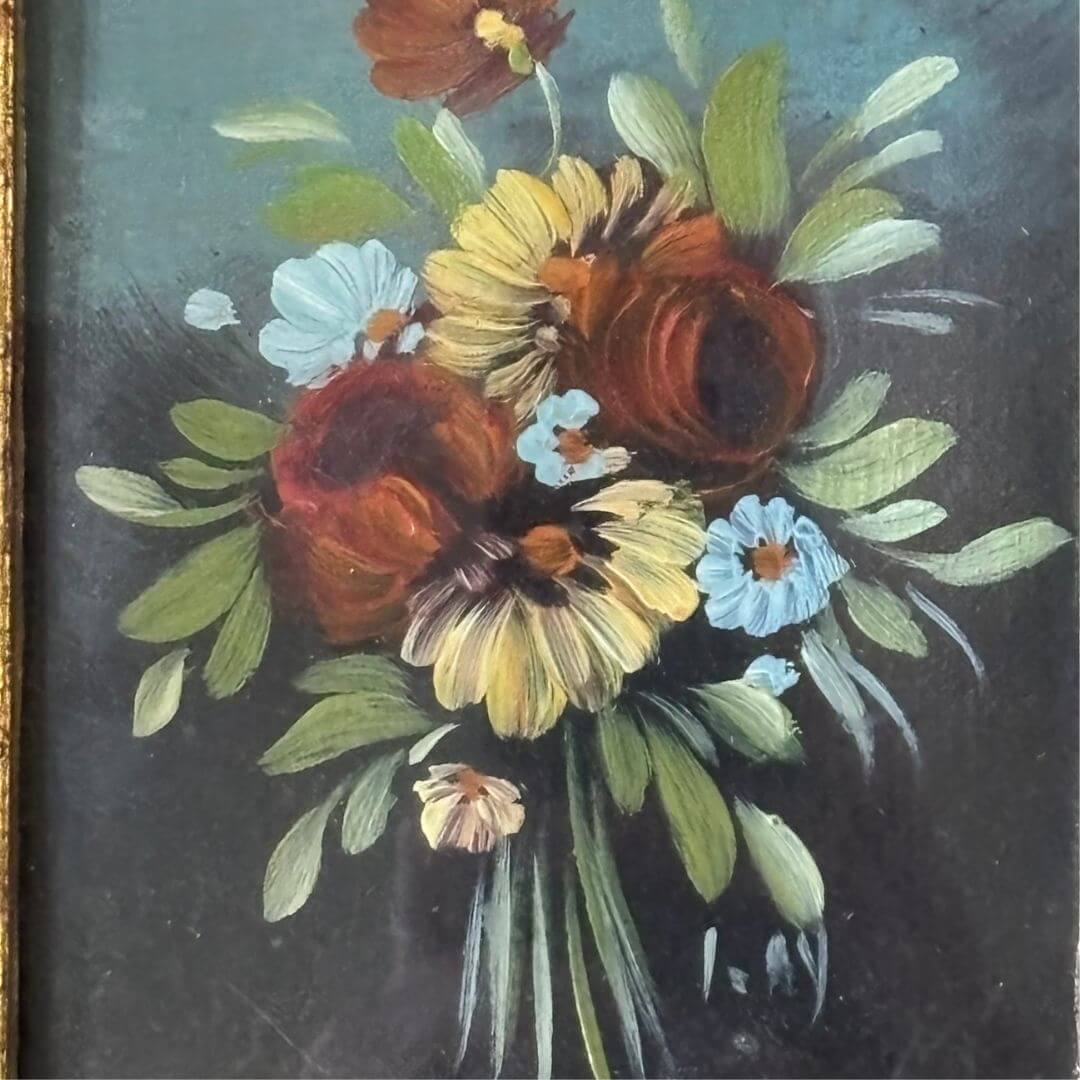 vintage italian floral oil painting