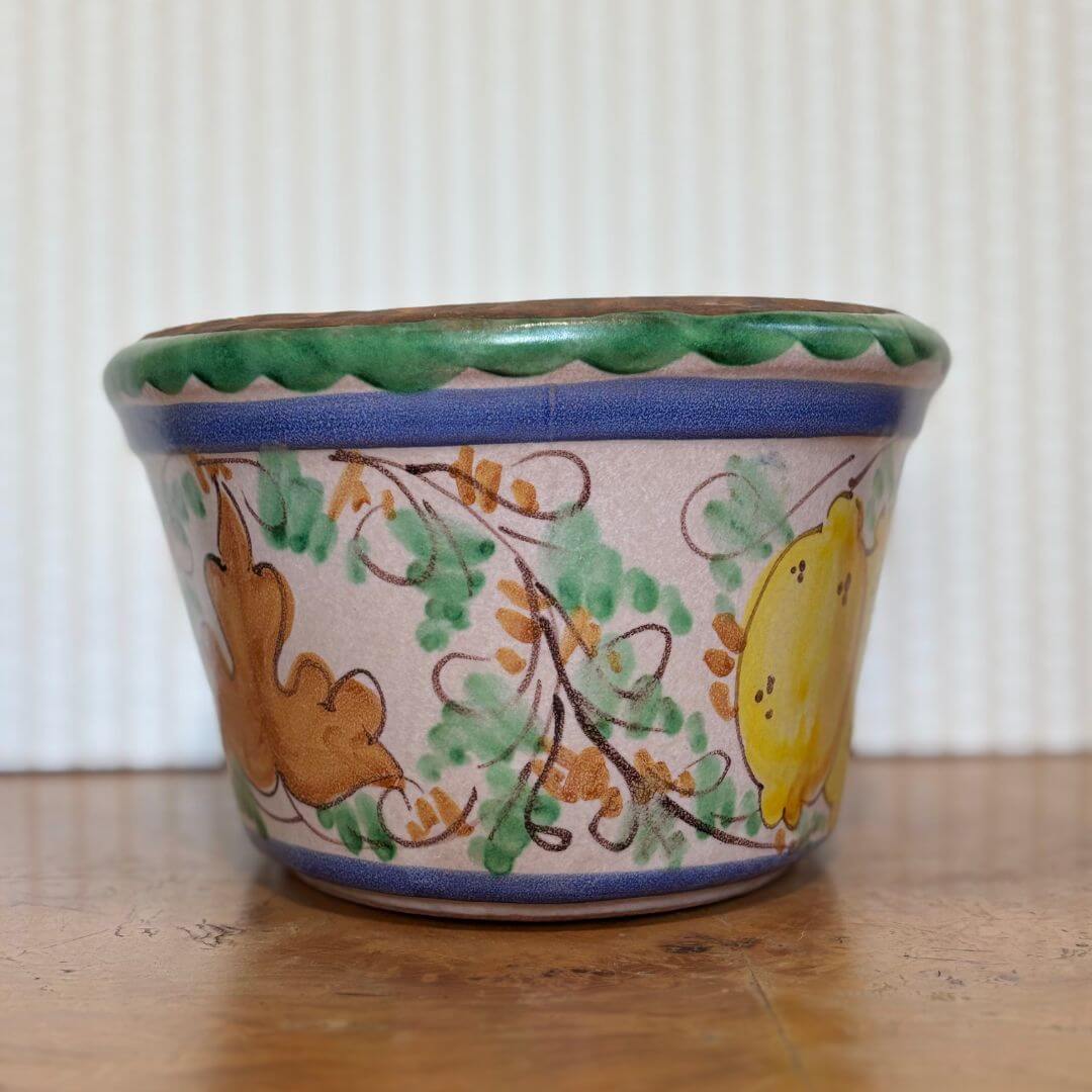 Duca Di Camastra Handpainted Lemons Terracotta Planter - Image 2