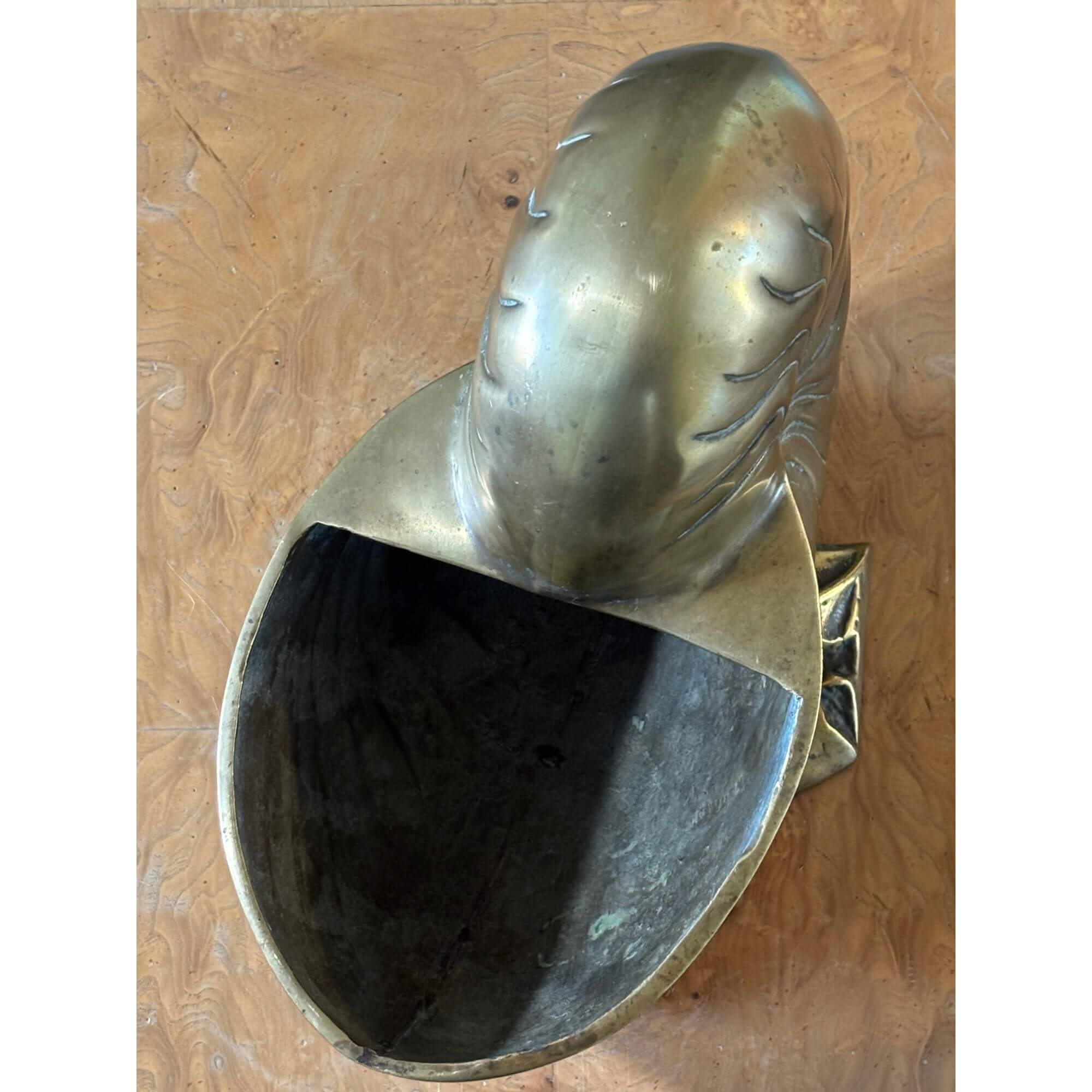 Large Vintage Brass Nautilus Shell Planter - Image 3