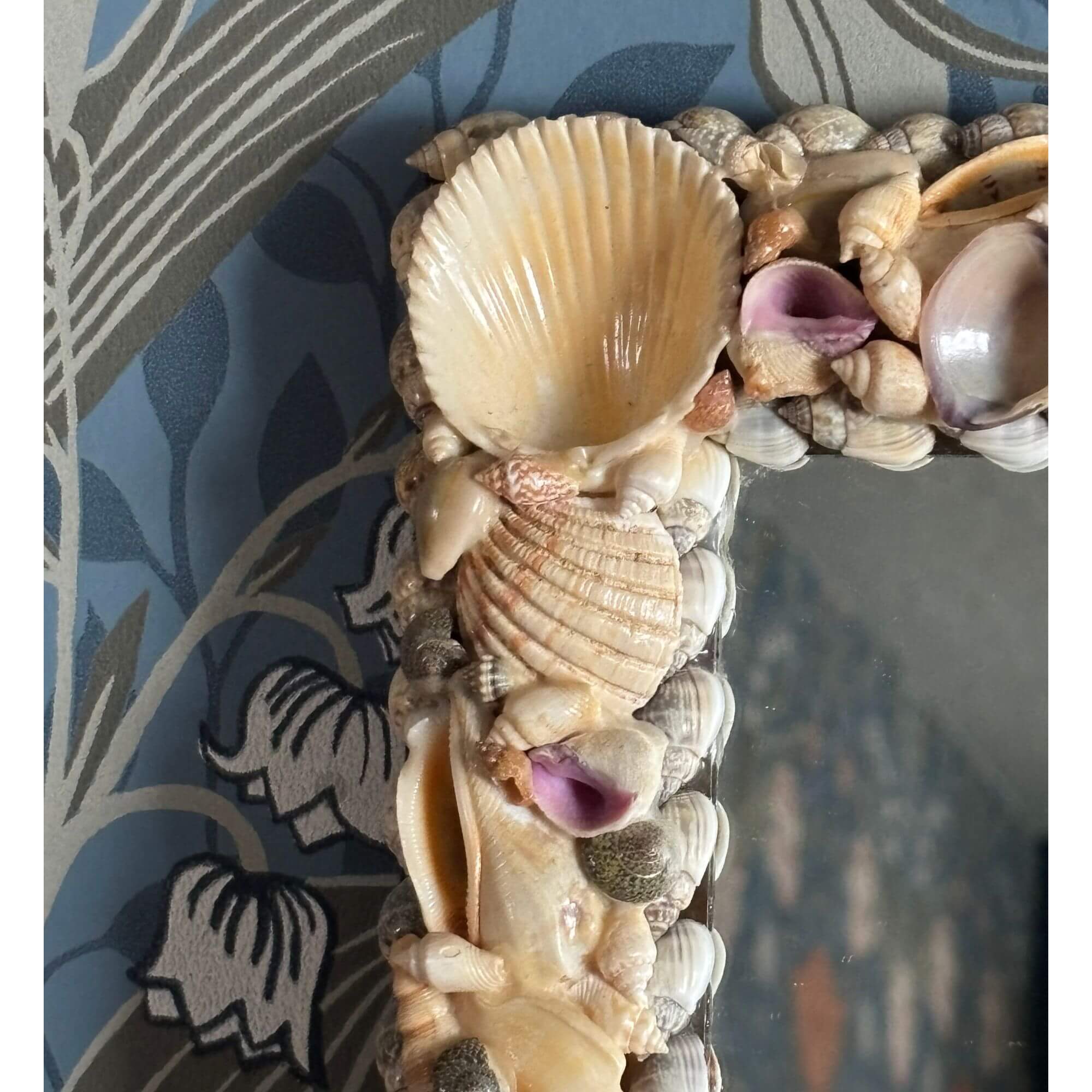 Vintage Natural Seashell Square Mirror - Image 3