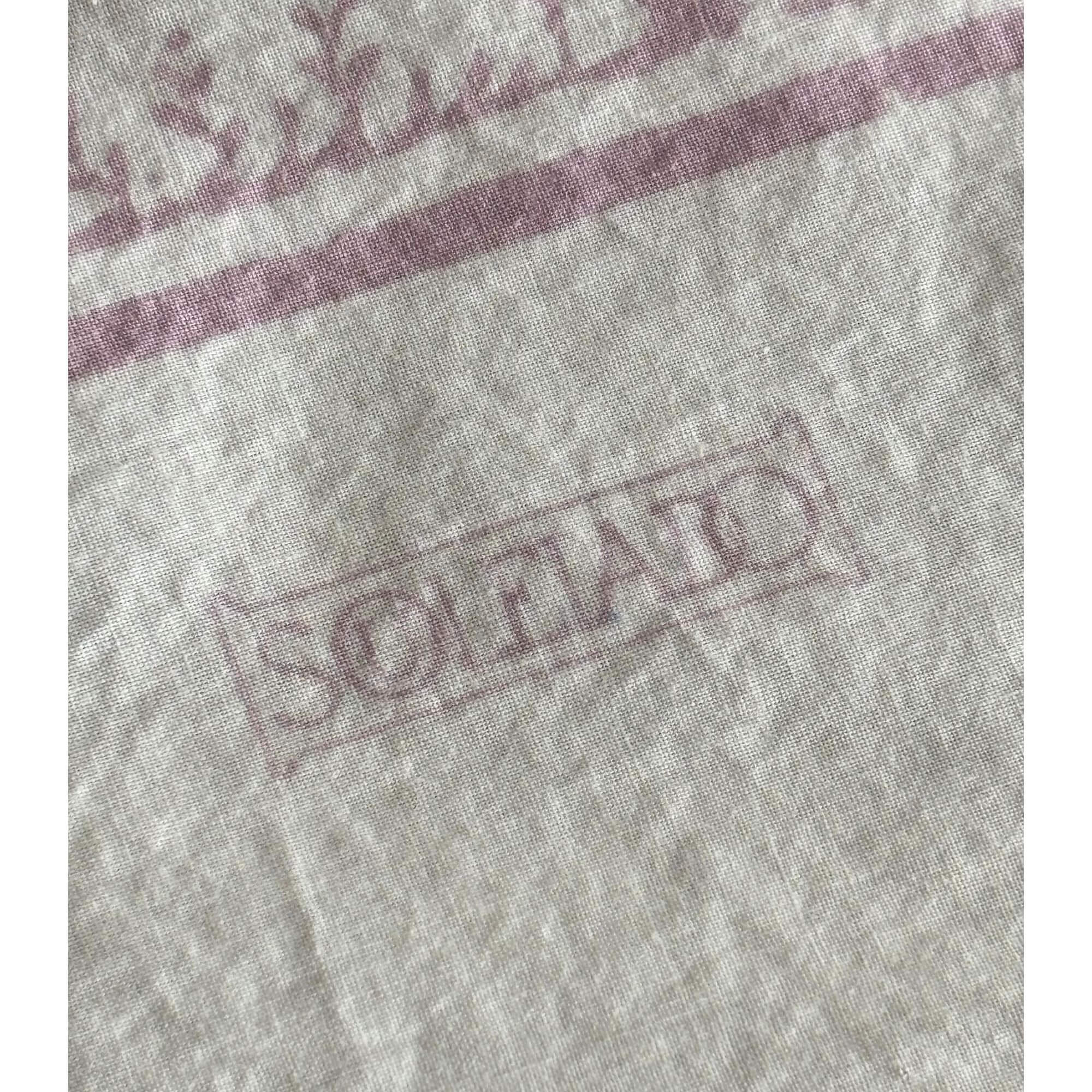 Vintage French Pink Floral Cotton Square Tablecloth by Souleiado 33" x 33" - Image 4