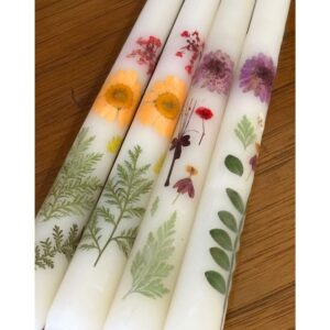 Handmade Botanical Taper Candles