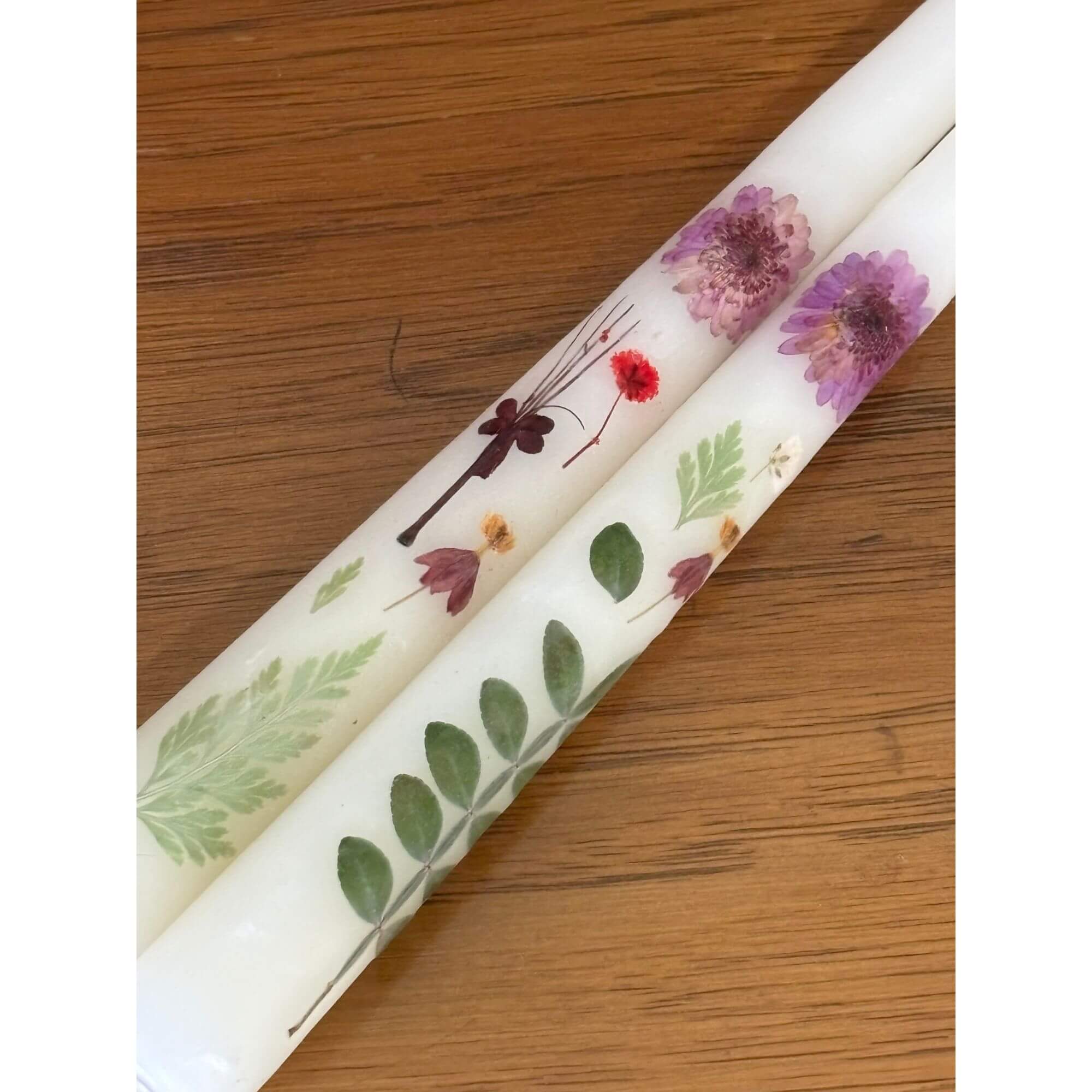 Handmade Botanical Taper Candles