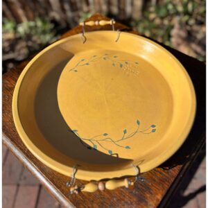 Hand-painted mustard yellow terracotta platter made in Italy