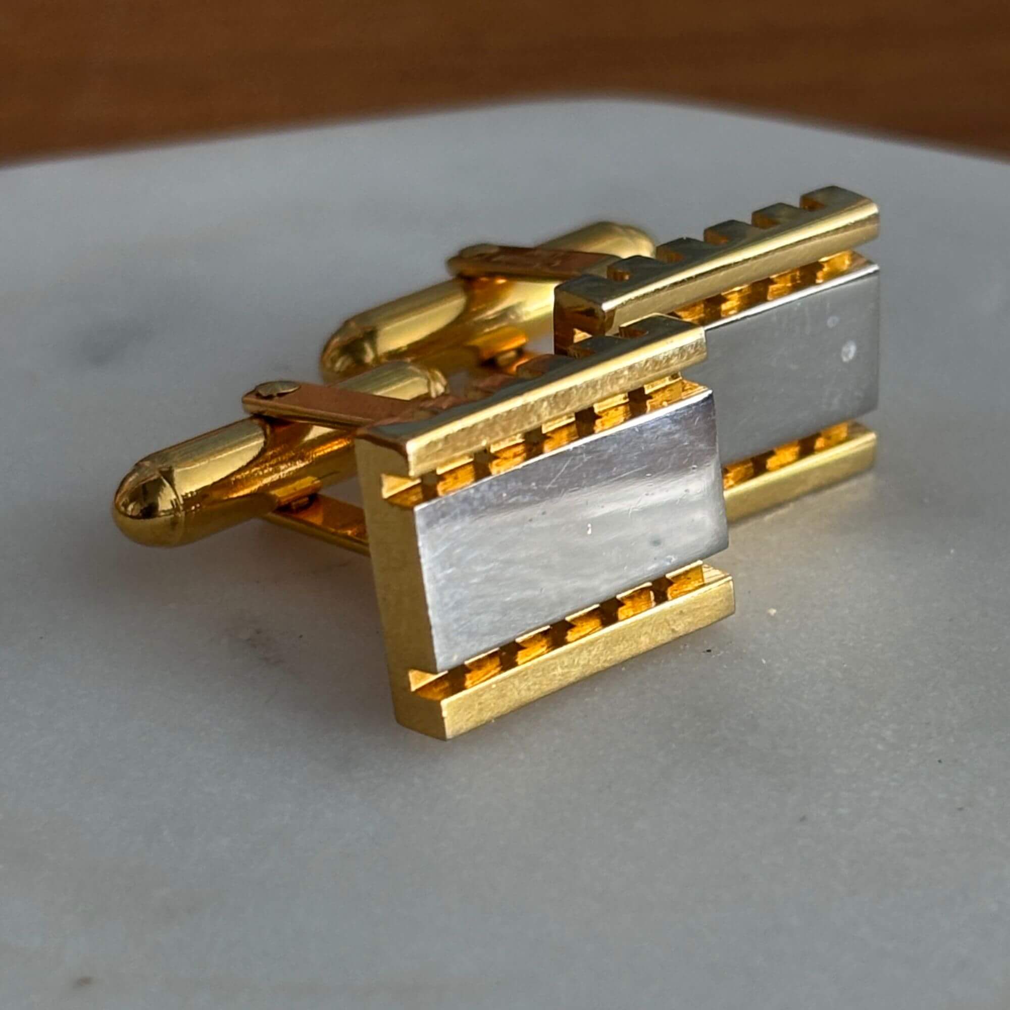 Vintage Christian Dior Two Tone Cufflinks