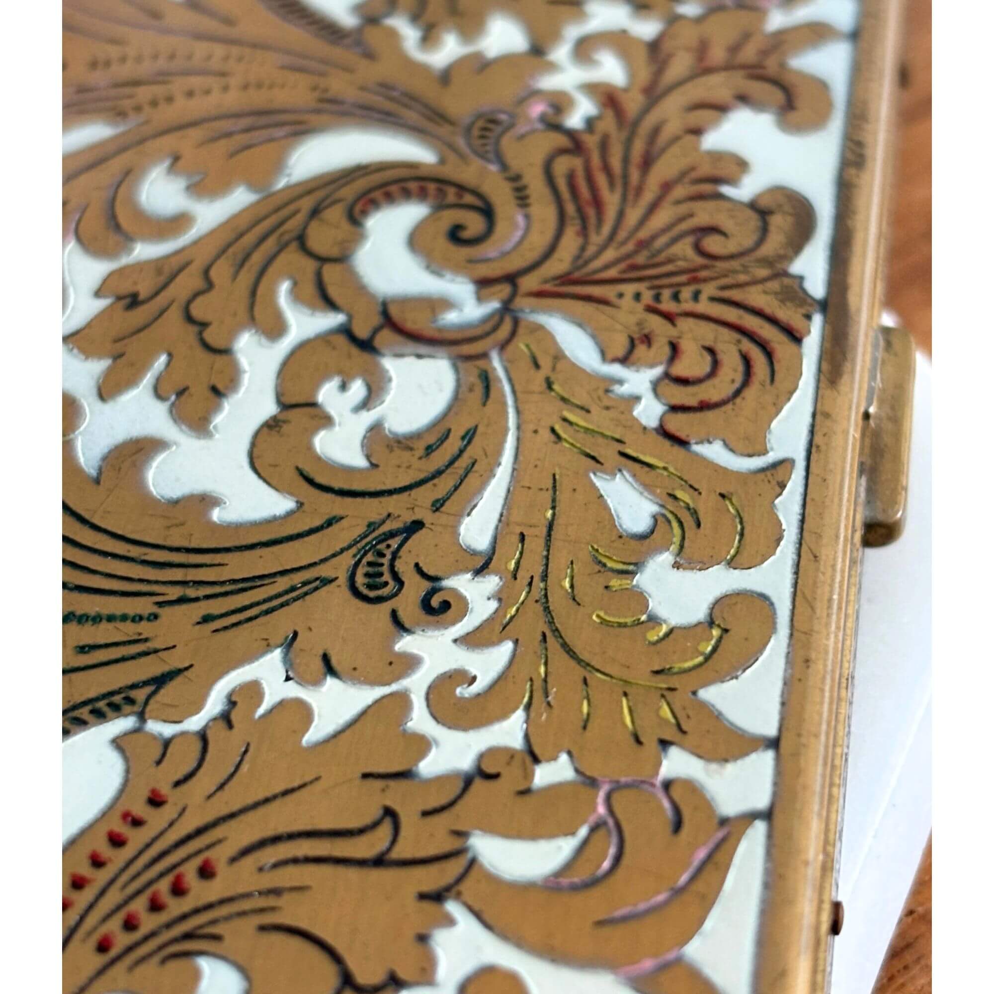 Vintage Volupte Engraved Enamel MCM Card/Cigarette Case - Image 3