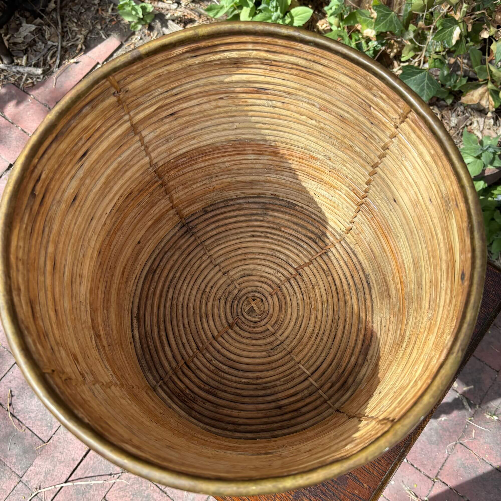 Mid Century Italian Pencil Reed Basket in the Style Of Gabriella Crespi - Image 6