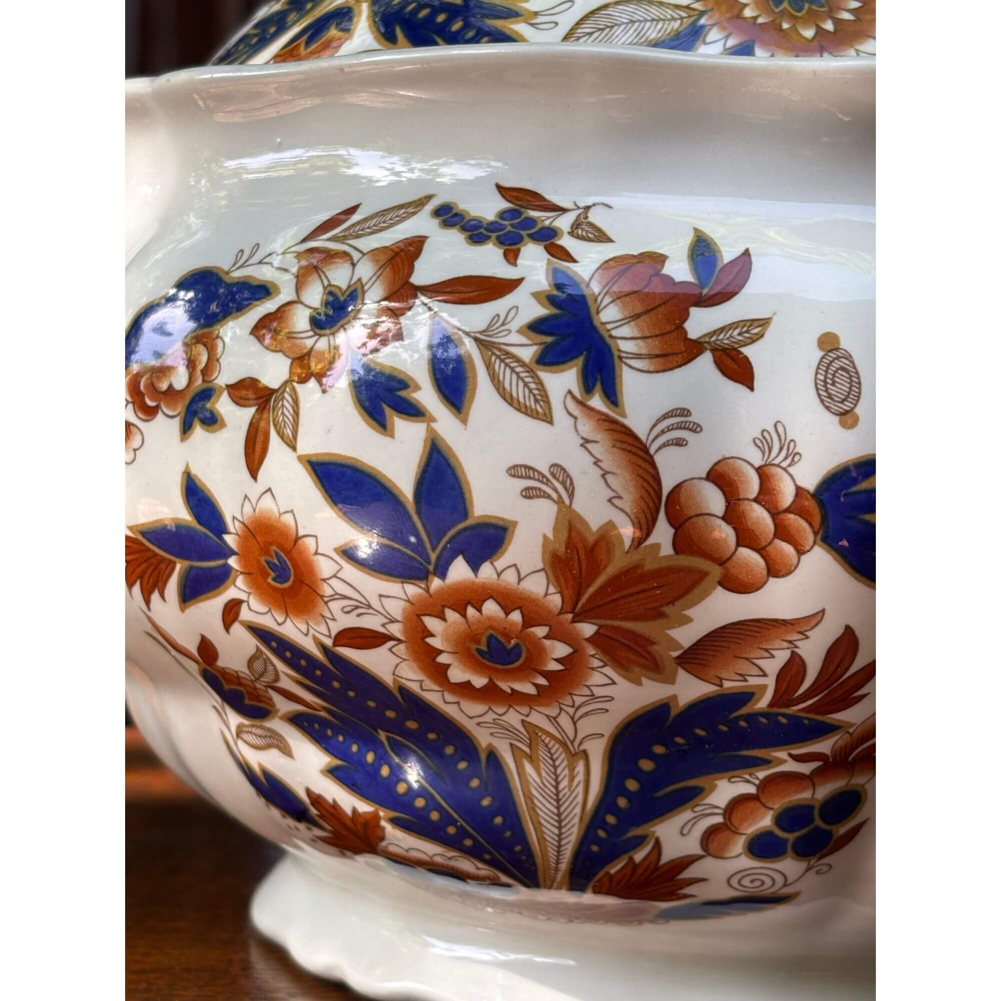 Large 1940's Vintage English Ironstone by Booths Dovedale Tureen - Image 4