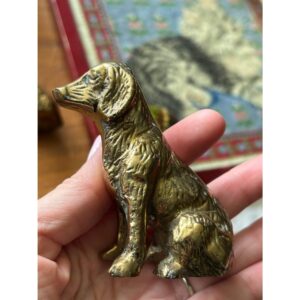 vintage brass dog