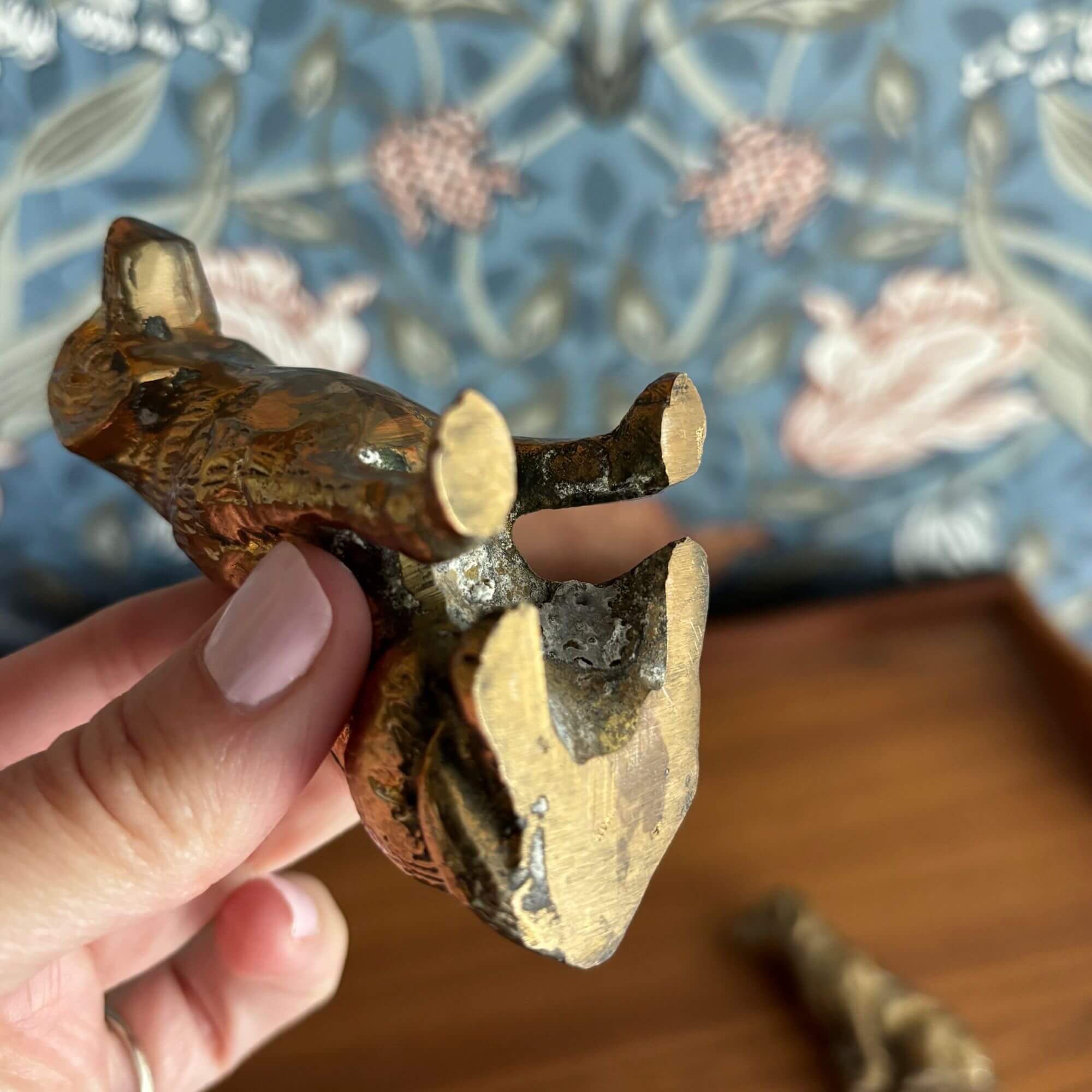 Vintage Solid Brass Detailed Dog Figurines - Image 3