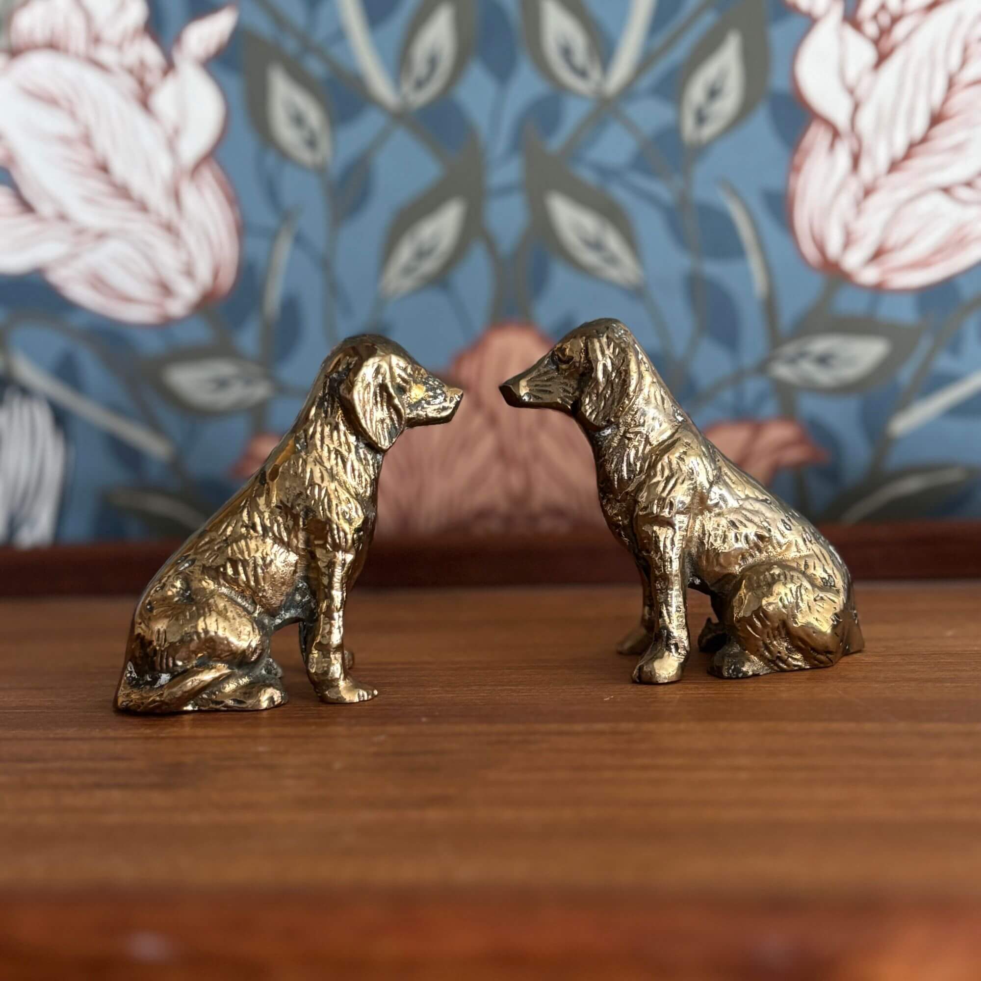 Vintage Solid Brass Detailed Dog Figurines - Image 4