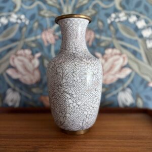 vintage brass enamel vase