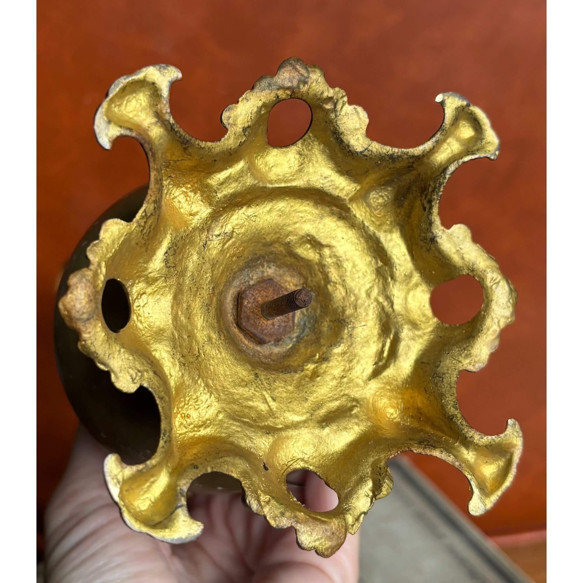 Ornate Stone & Brass Dragon Candle Holder - Image 6