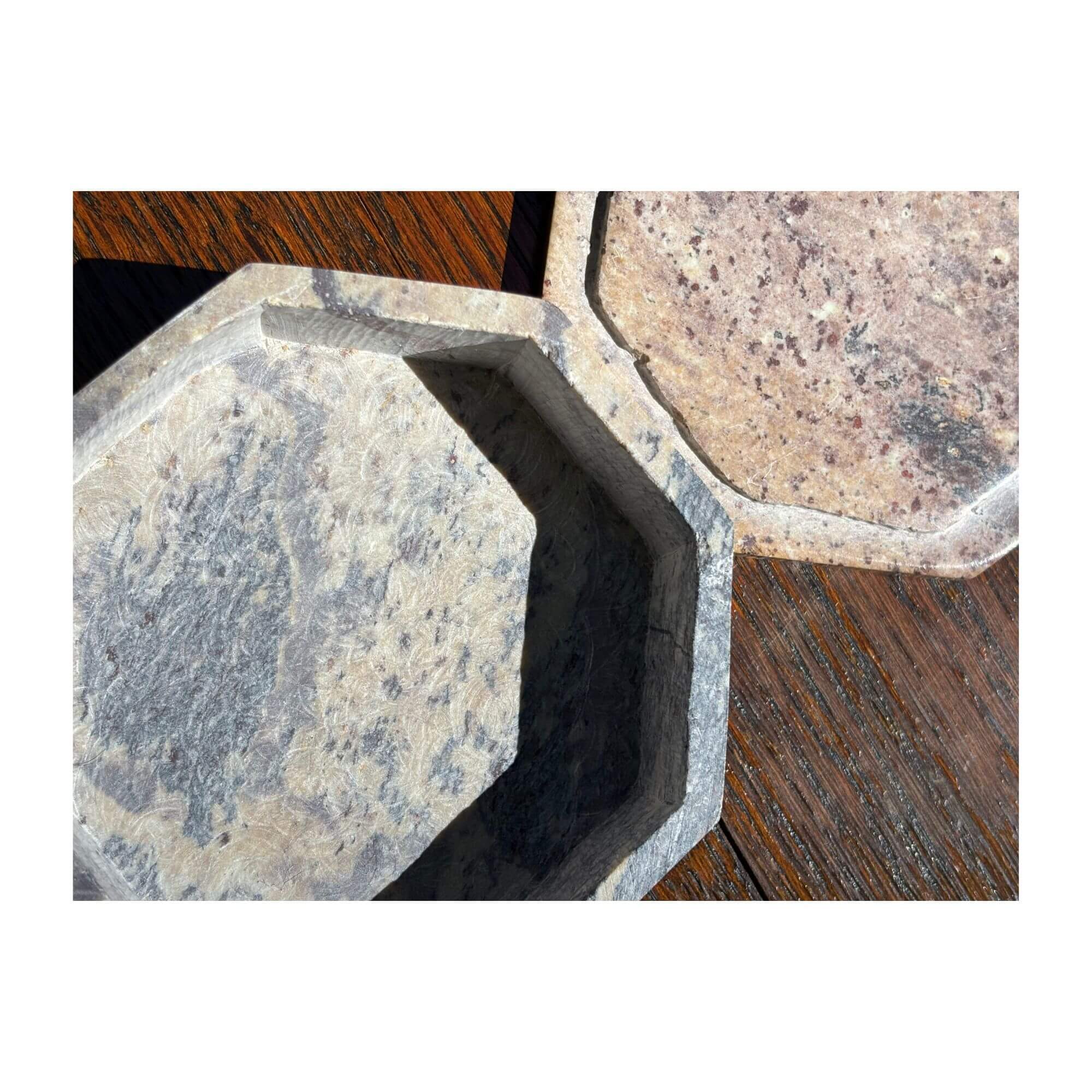 Granite Semi-Precious Stone Octagon Trinket Box - Image 3