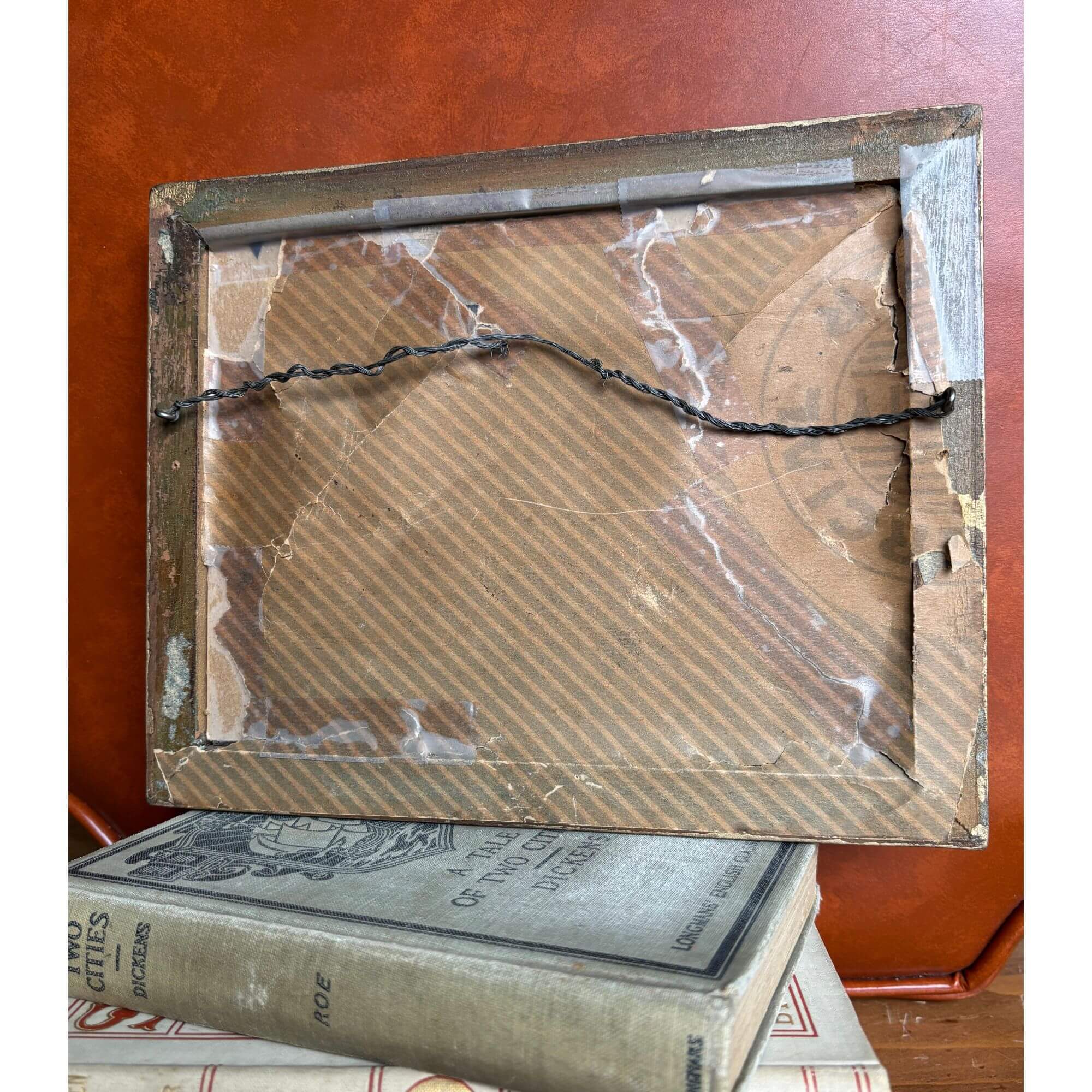 Vintage Pastoral Print with Gilded Frame Cows & River - Image 5