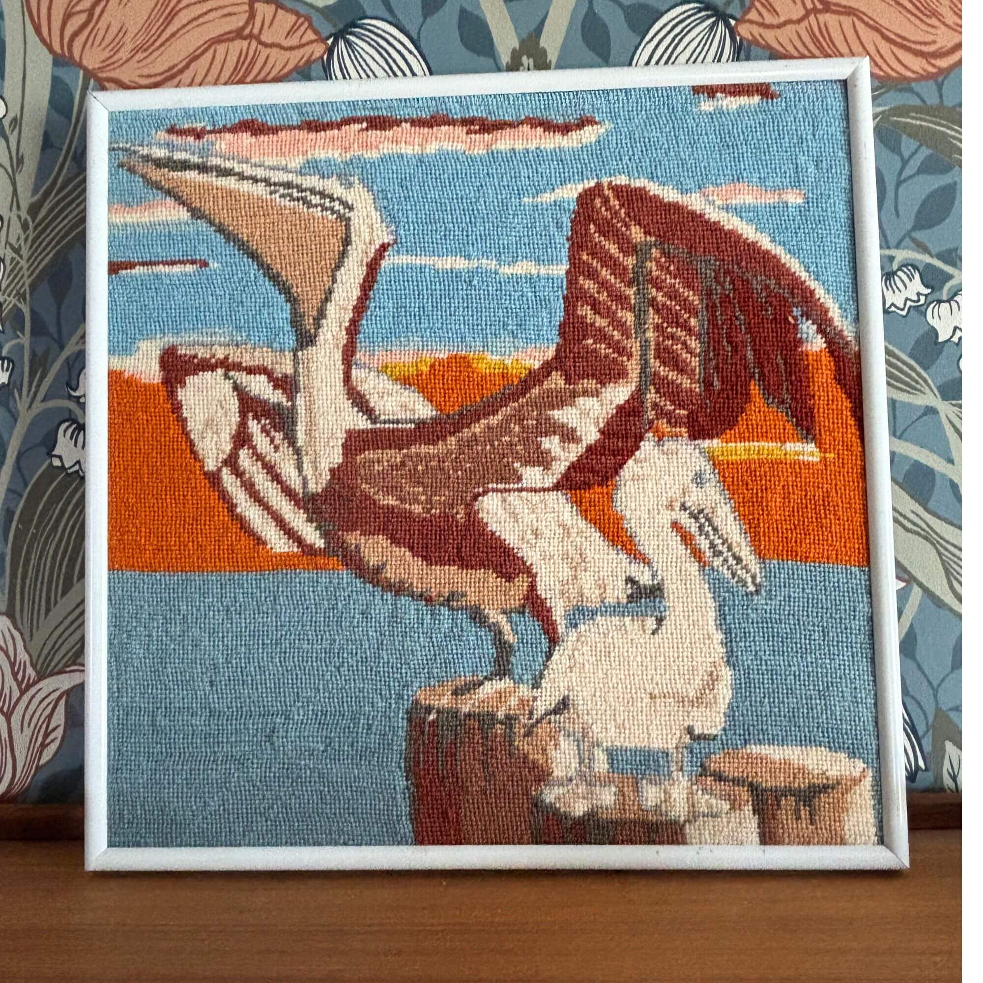vintage pelican needlepoint