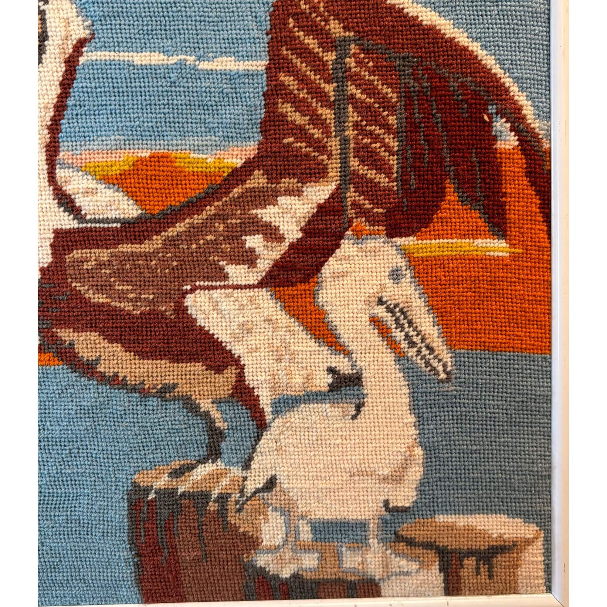 Unique Maritime Pelican Framed Needlepoint - Image 3
