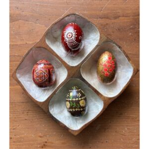wooden hand painted egg