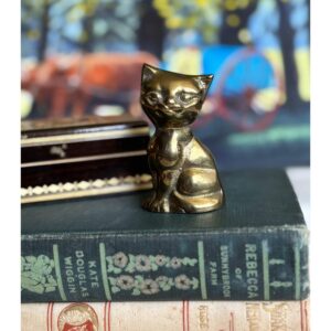vintage brass cat