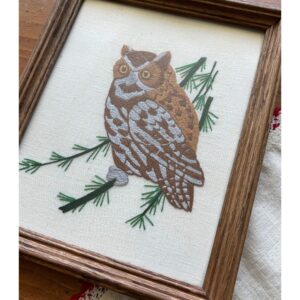 vintage owl embroidery