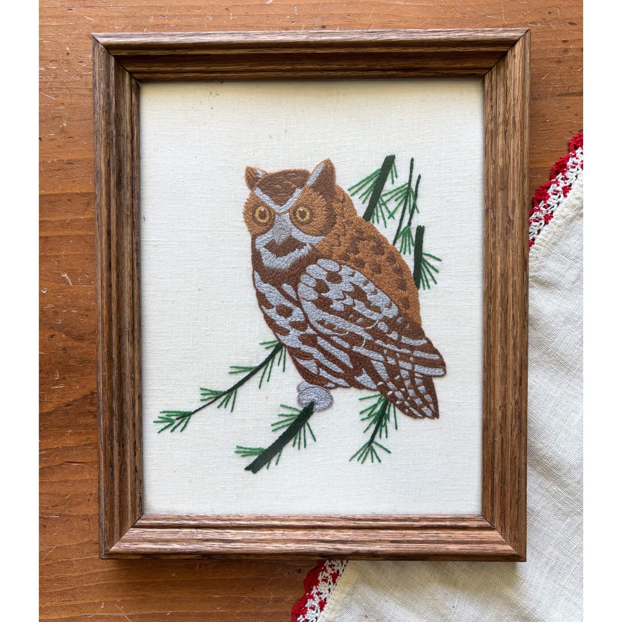 vintage owl embroidery