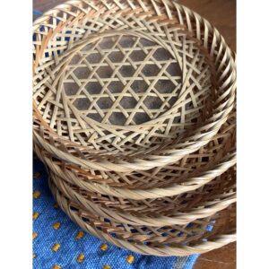 vintage rattan coasters