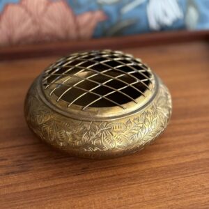 vintage brass flower frog