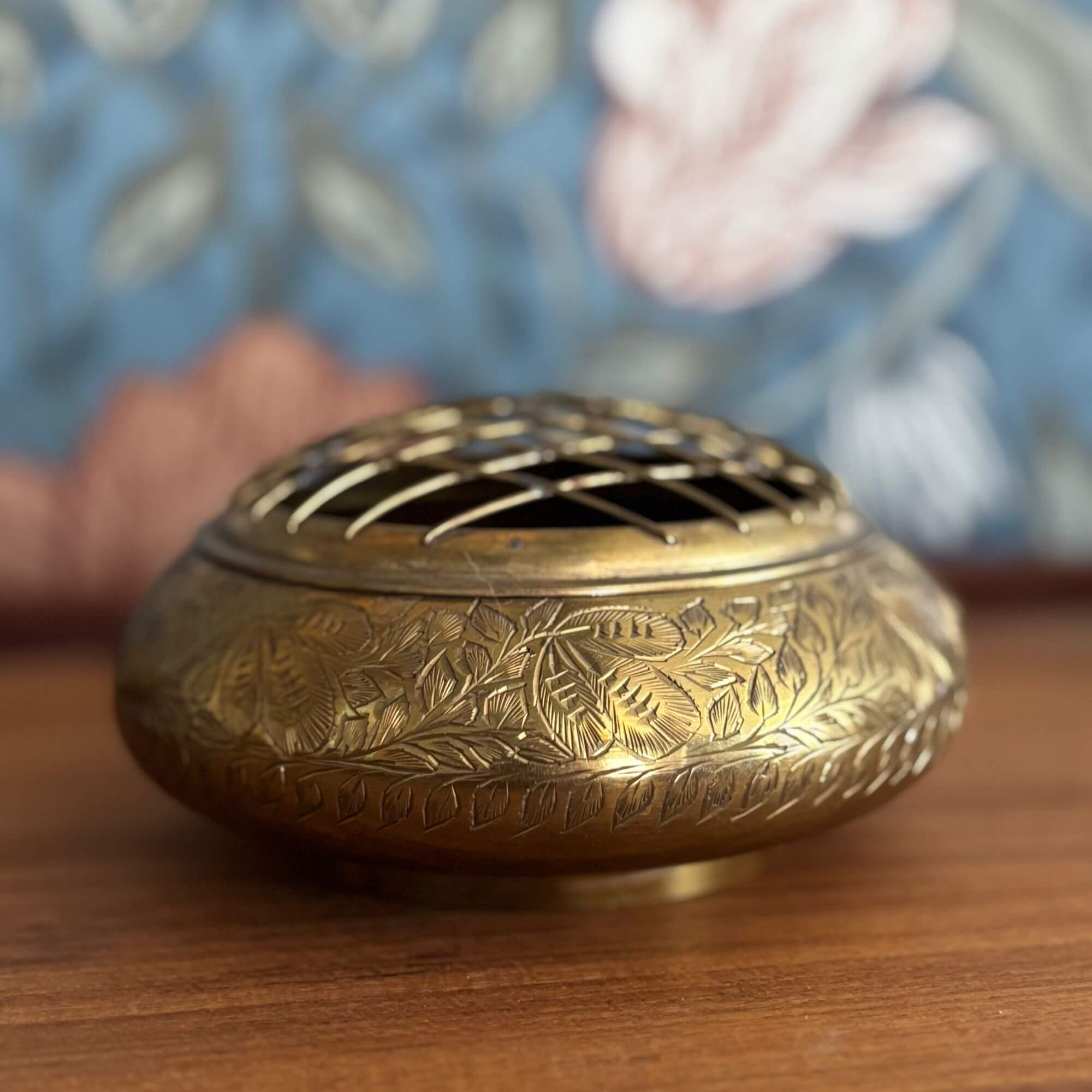 vintage brass flower frog