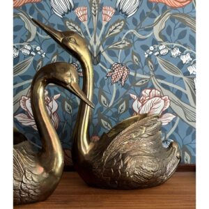 vintage brass swan planter