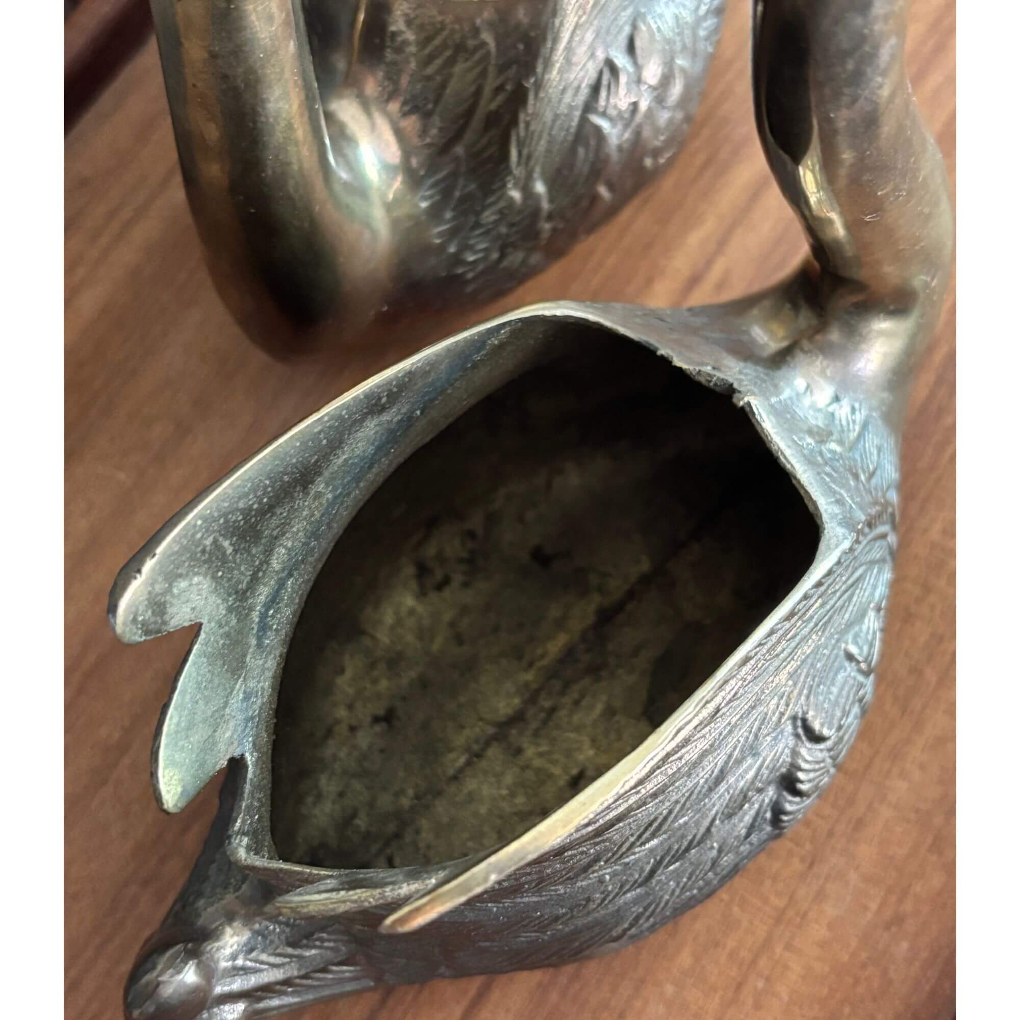 vintage brass swan planter