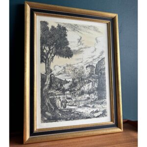 vintage european etching