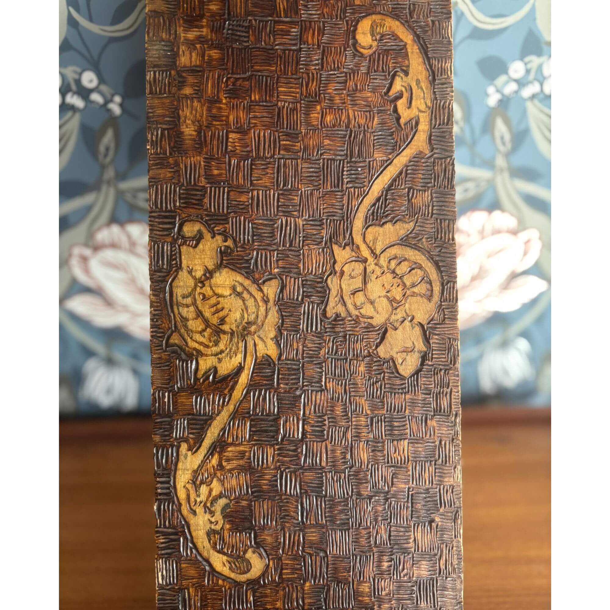 antique art nouveau wooden bookends