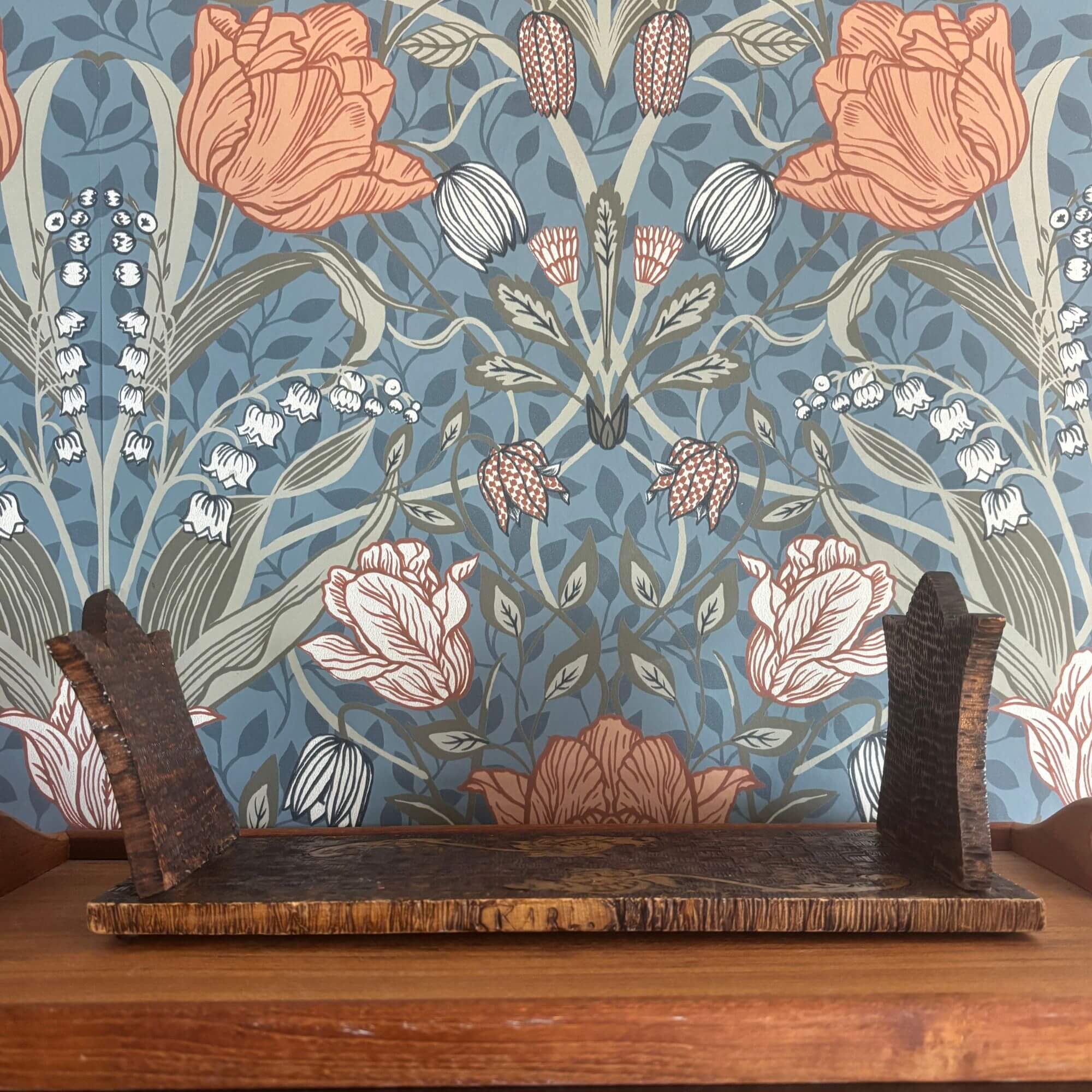 antique art nouveau wooden bookends