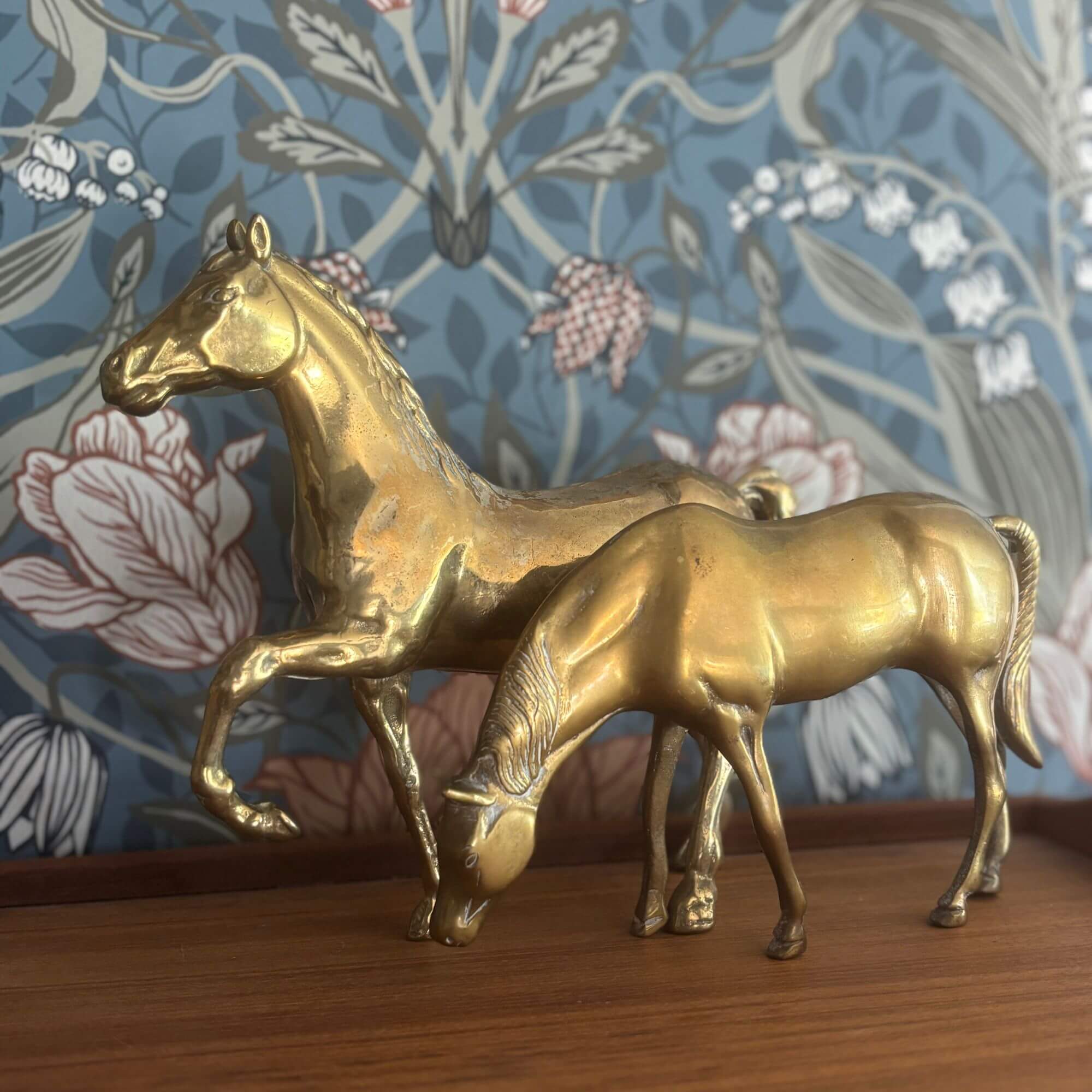 vintage brass horse