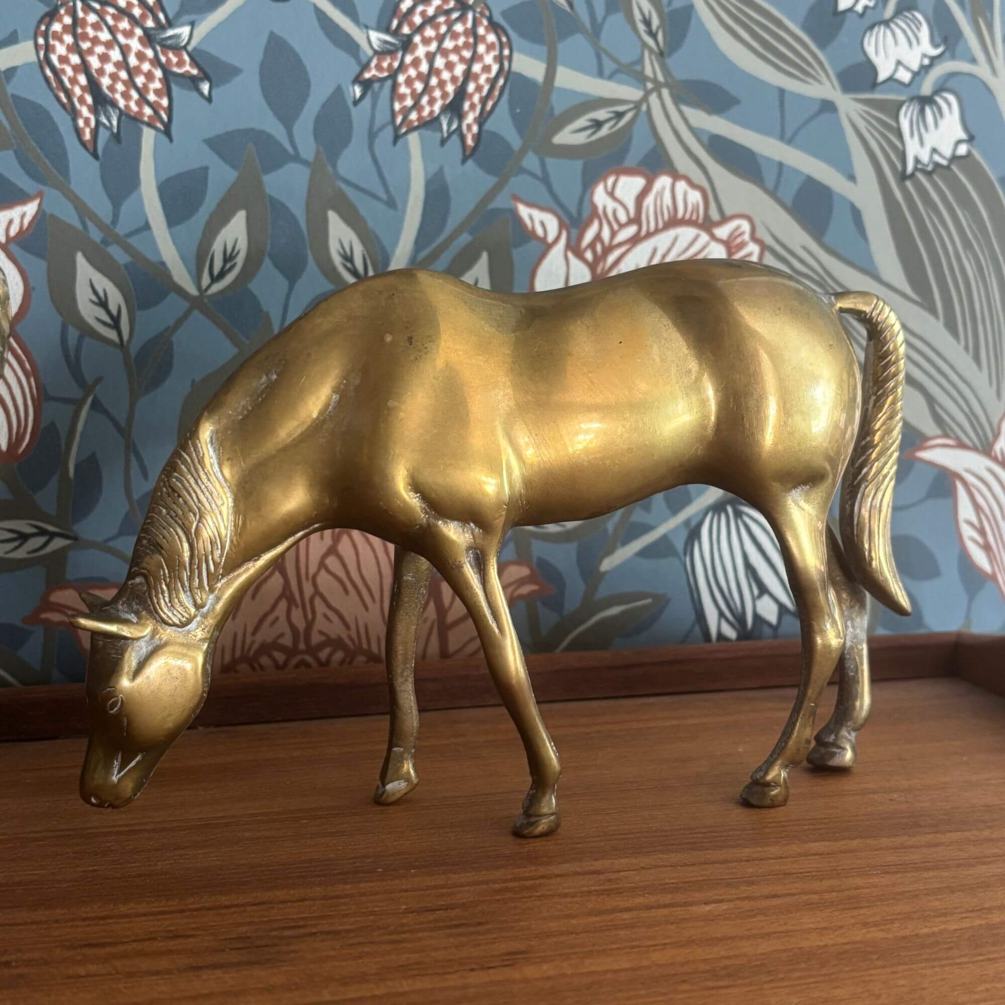 vintage brass horse
