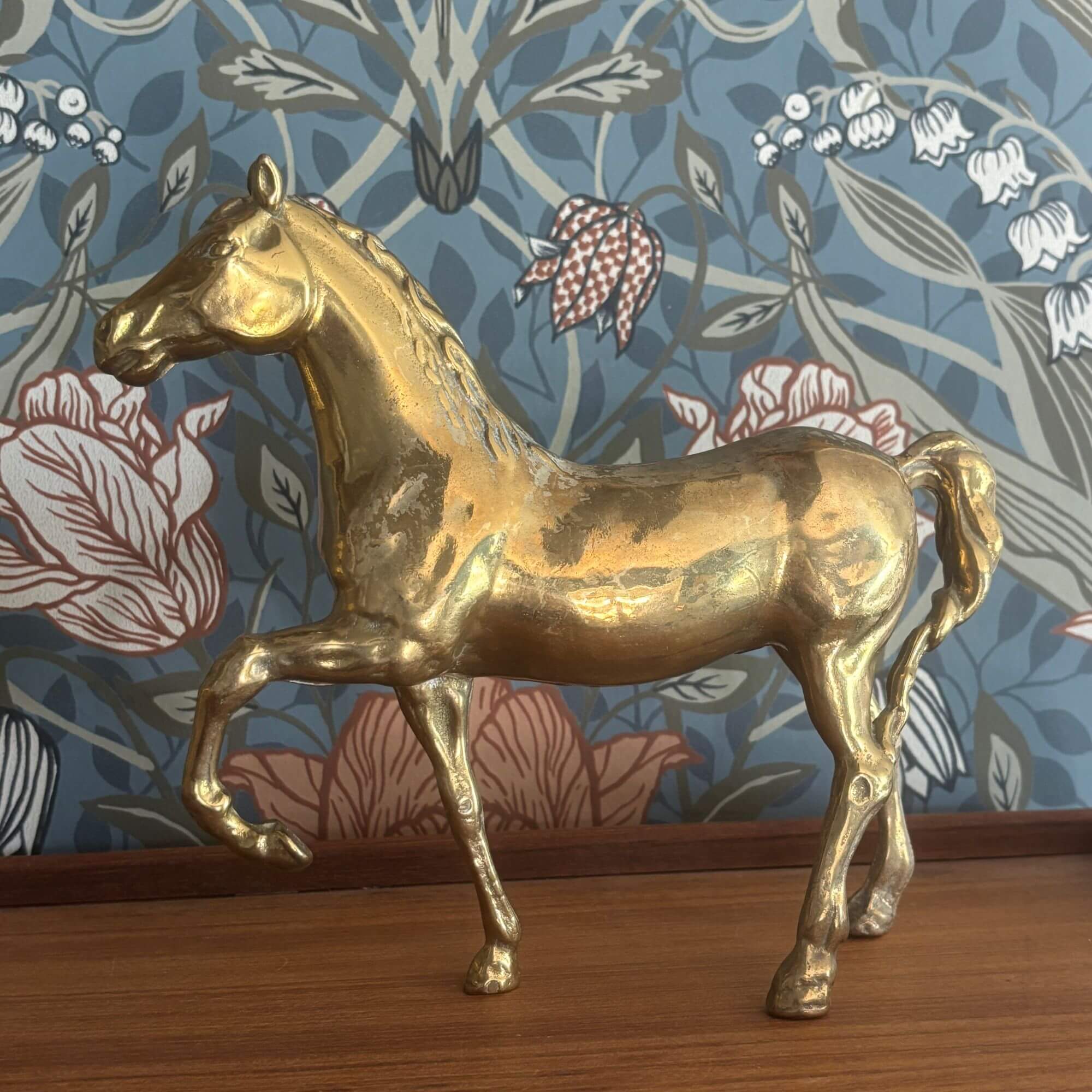 vintage brass horse