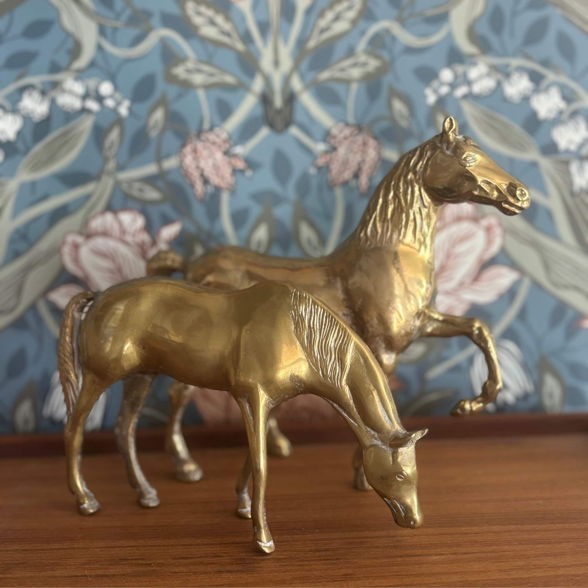 vintage brass horse