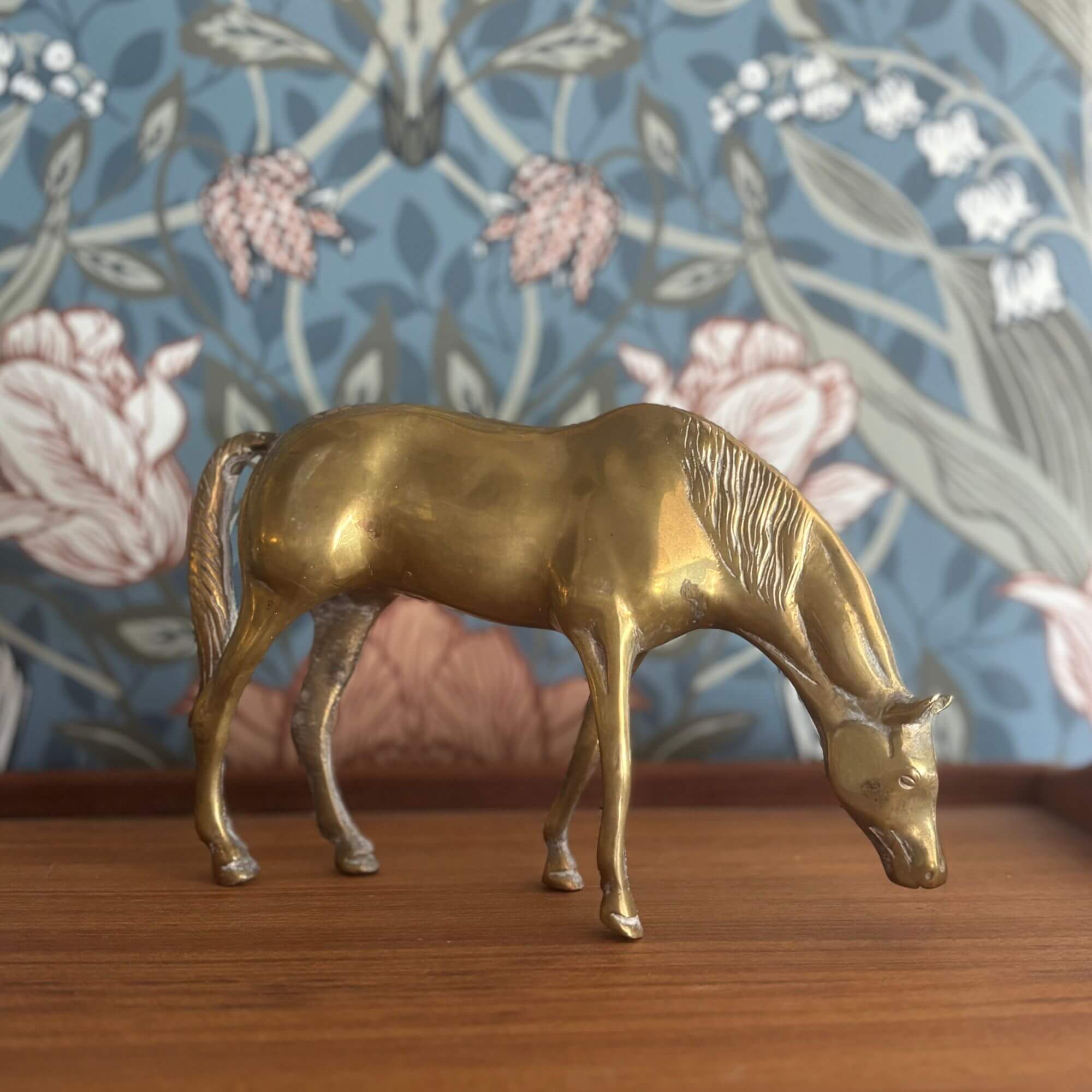 vintage brass horse