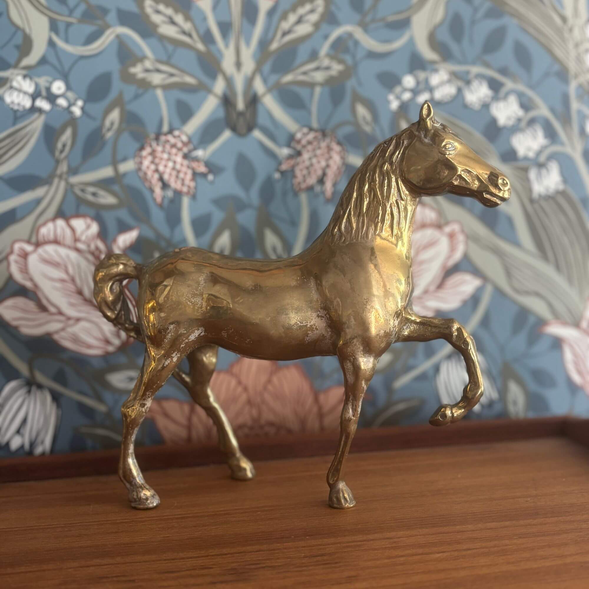 vintage brass horse