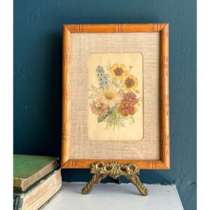 wooden framed floral art