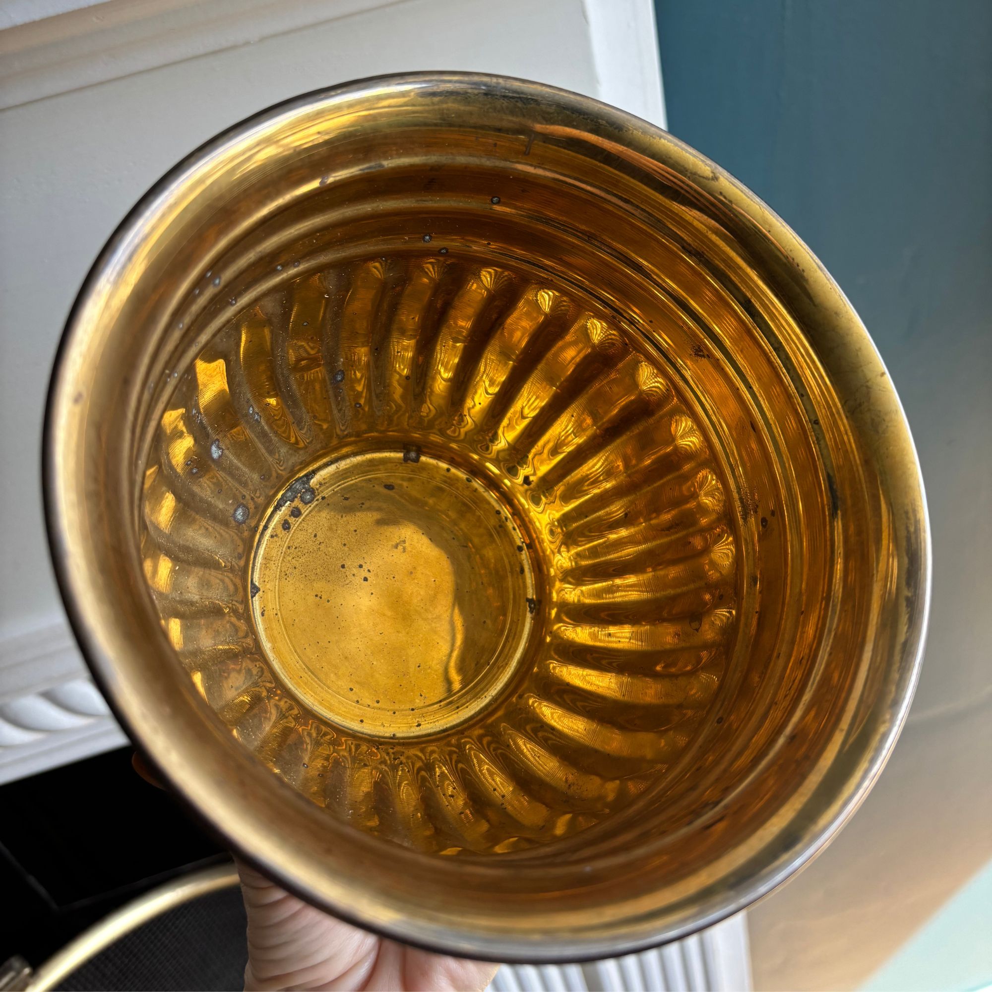 vintage brass planter