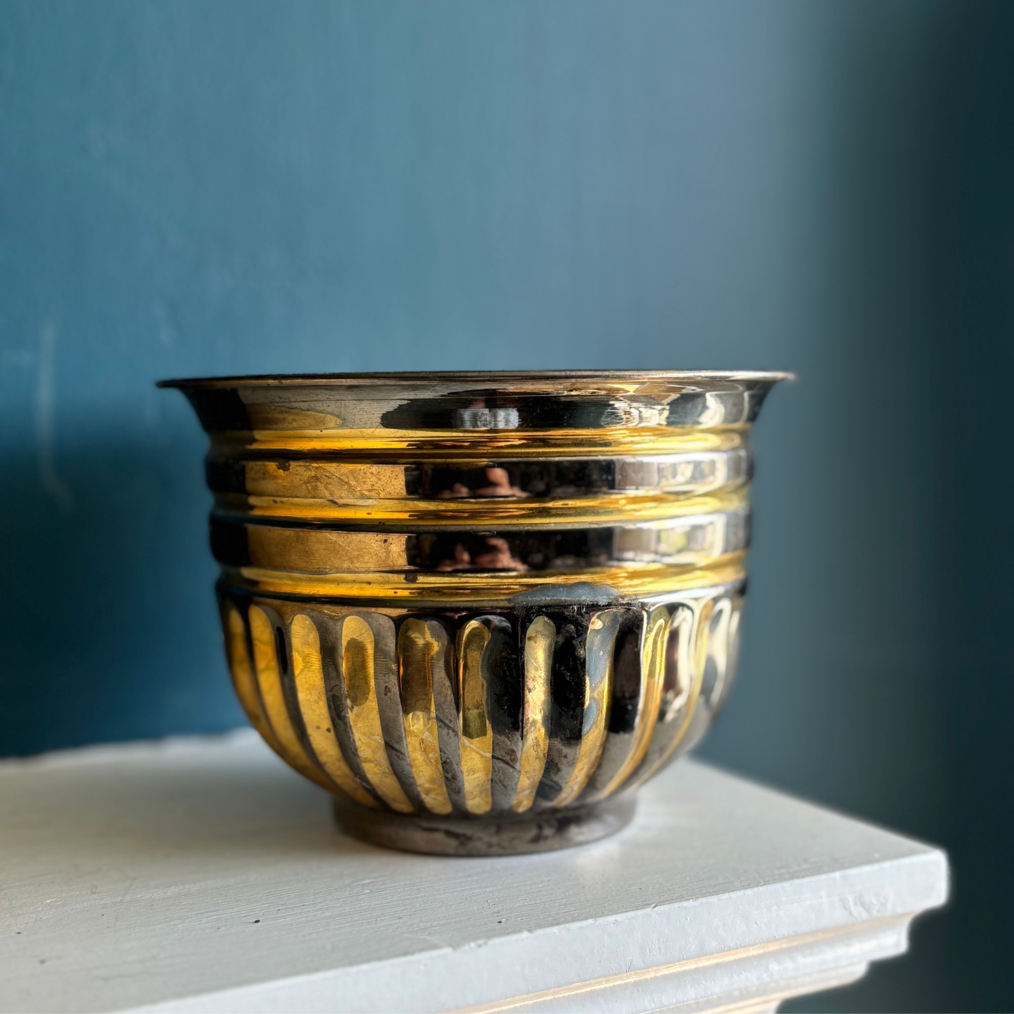 vintage brass planter