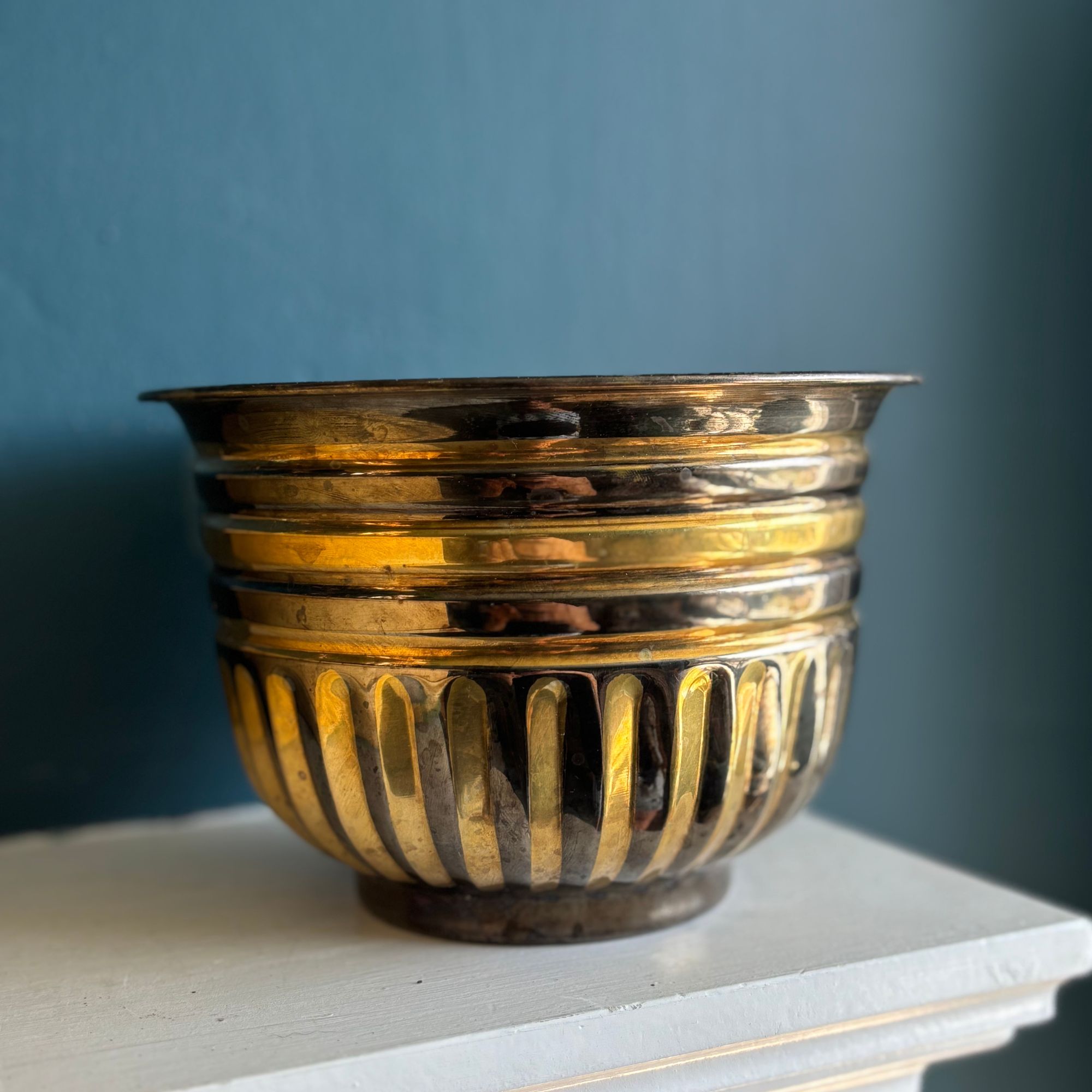 vintage brass planter