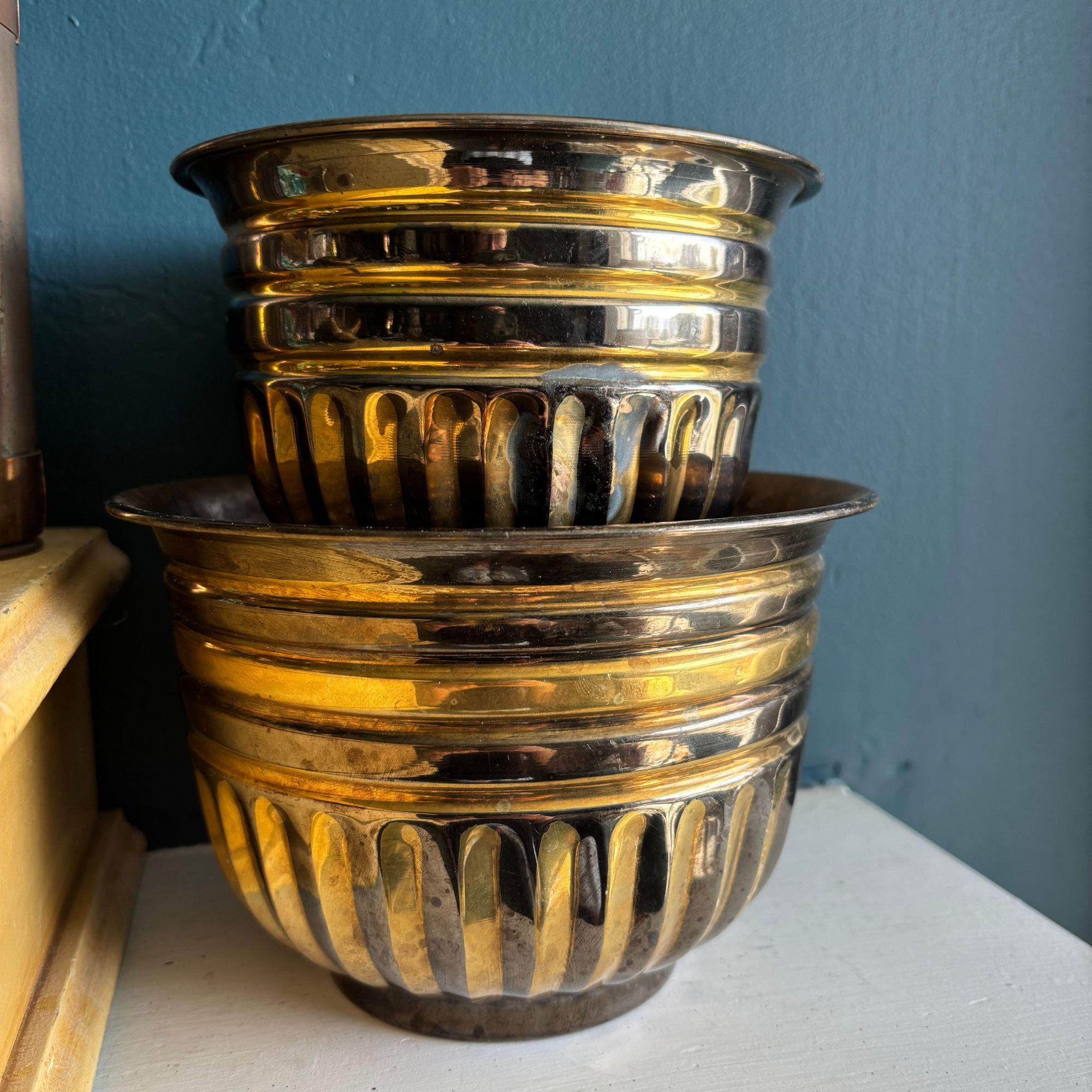 vintage brass planter