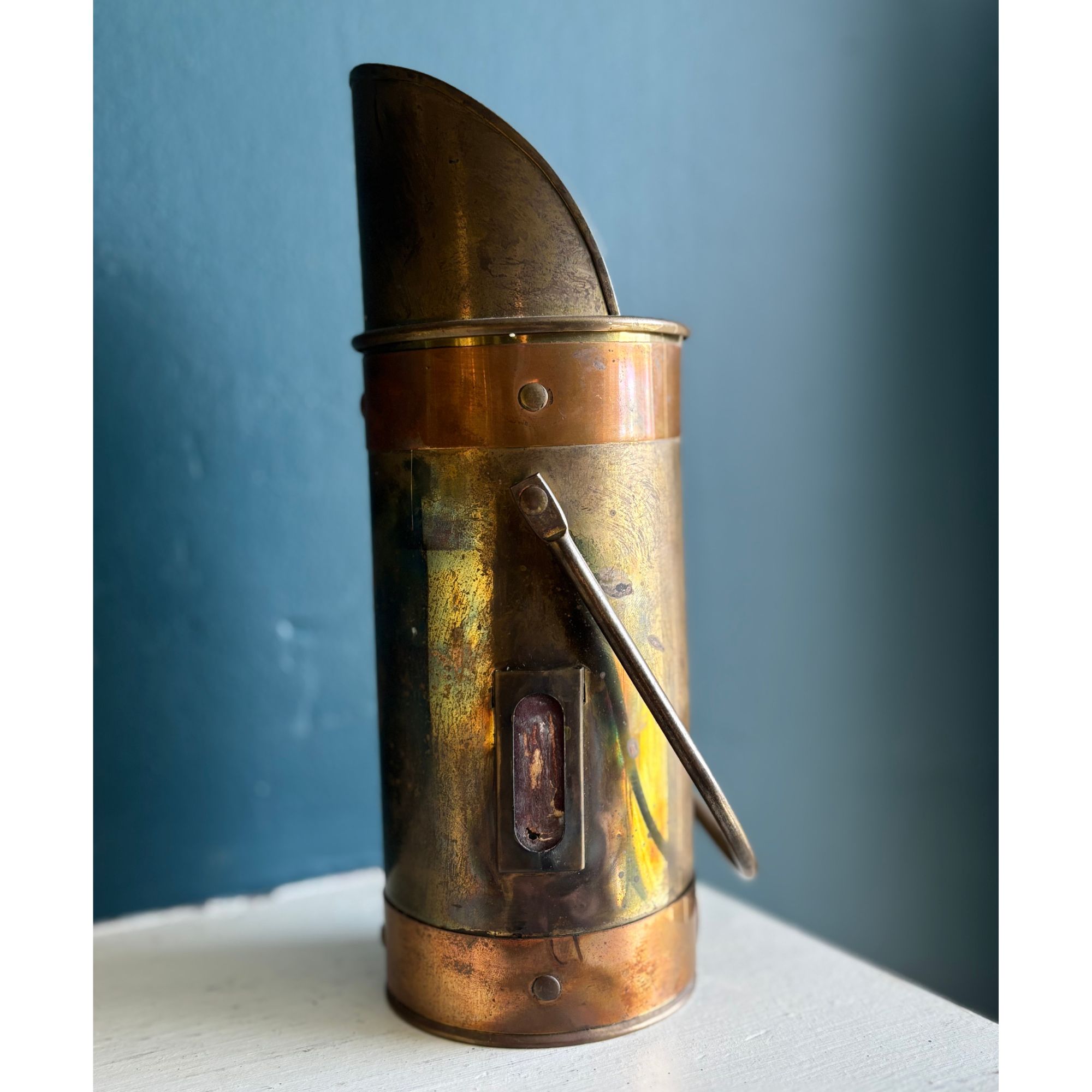 vintage copper & brass matchstick holder